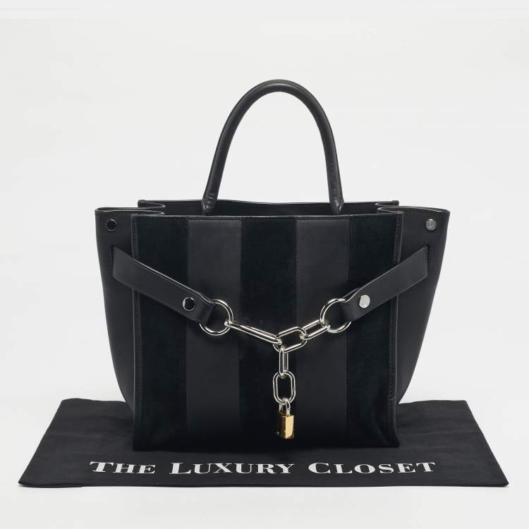 Pre Owned Alexander Wang Black Leather and Suede Attica Chain Tote