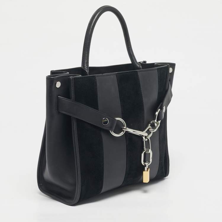 Pre Owned Alexander Wang Black Leather and Suede Attica Chain Tote