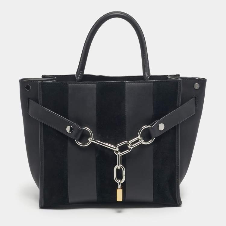 Pre Owned Alexander Wang Black Leather and Suede Attica Chain Tote
