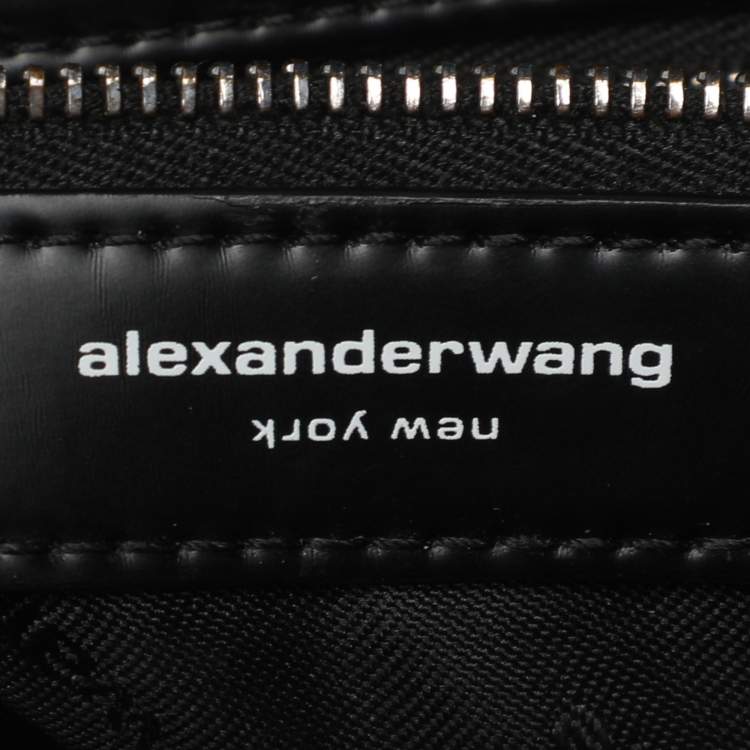 Pre Owned Alexander Wang Black Leather Ryan Drawstring Hobo