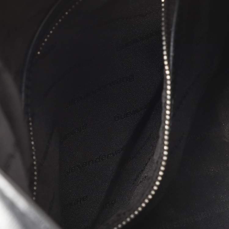 Pre Owned Alexander Wang Black Leather Ryan Drawstring Hobo