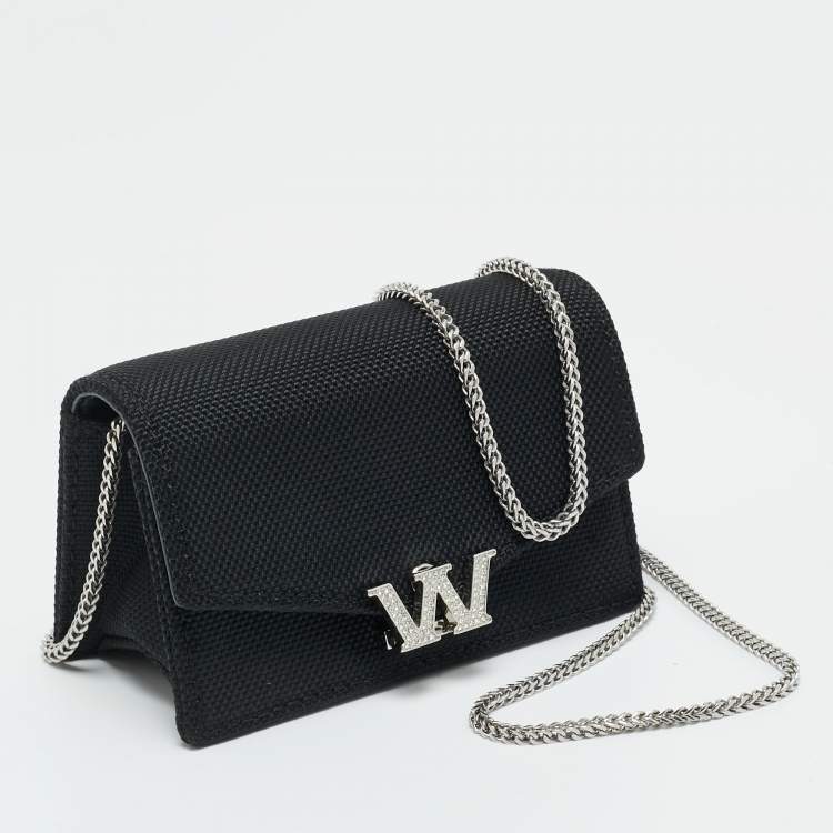 Pre Owned Alexander Wang Black Nylon Micro W Crystal Legacy Crossbody Bag