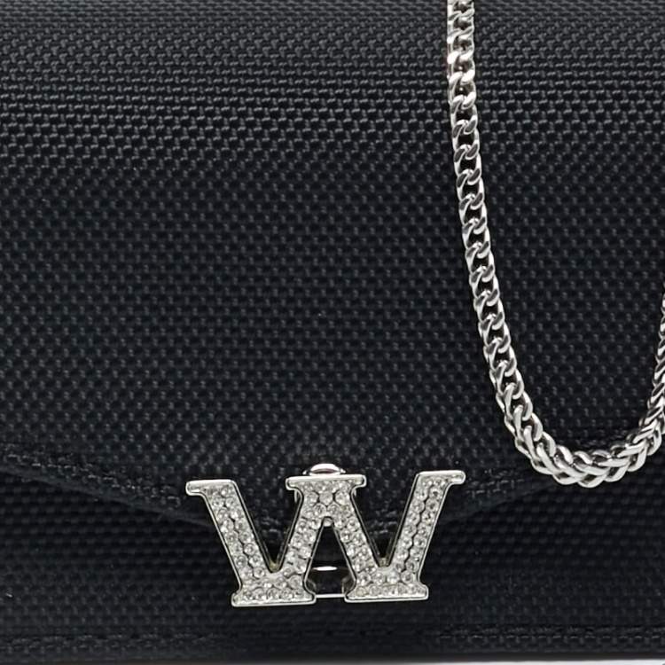 Pre Owned Alexander Wang Black Nylon Micro W Crystal Legacy Crossbody Bag