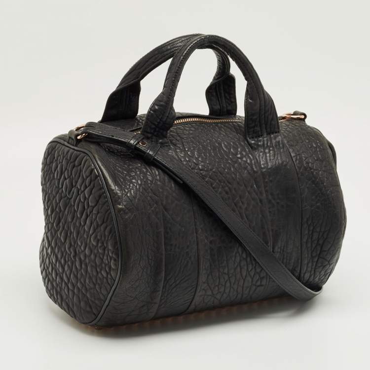 Pre Owned حقيبة أليك ساندر وانغ روكو جلد مرصوف أسود