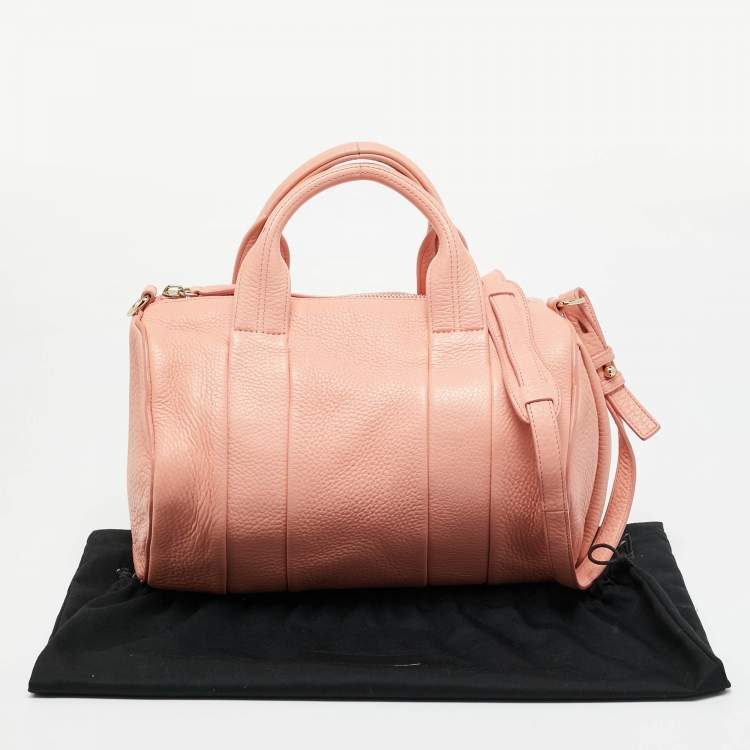 Pre Owned Alexander Wang Peach Grained Leather Rocco Bag
