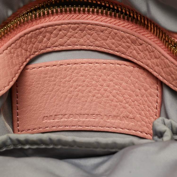 Pre Owned Alexander Wang Peach Grained Leather Rocco Bag
