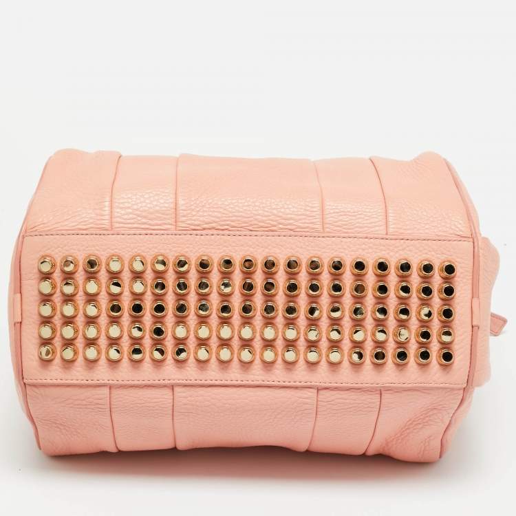 Pre Owned Alexander Wang Peach Grained Leather Rocco Bag