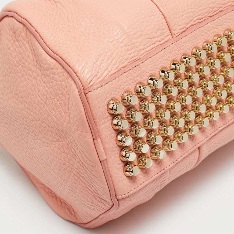 Pre Owned Alexander Wang Peach Grained Leather Rocco Bag