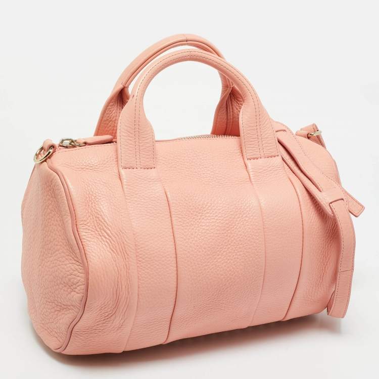 Pre Owned Alexander Wang Peach Grained Leather Rocco Bag