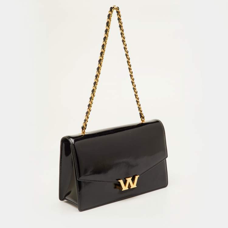 Pre Owned Alexander Wang W Legacy Small Black Patent Leather Chain Shoulder Bag