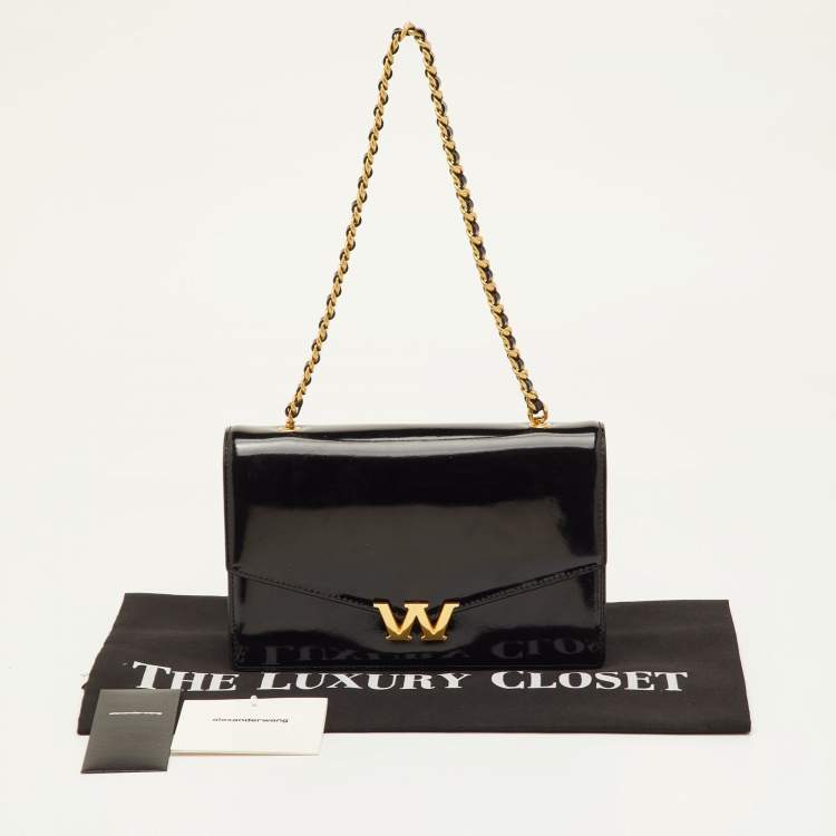 Pre Owned Alexander Wang W Legacy Small Black Patent Leather Chain Shoulder Bag