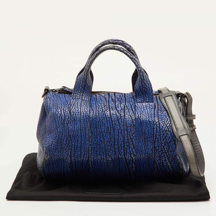 Pre Owned Alexander Wang Rocco Blue/Grey Leather Satchel