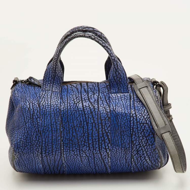 Pre Owned Alexander Wang Rocco Blue/Grey Leather Satchel