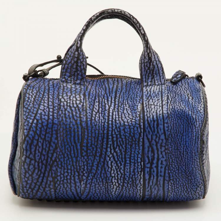 Pre Owned Alexander Wang Rocco Blue/Grey Leather Satchel