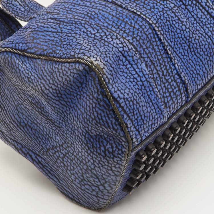 Pre Owned Alexander Wang Rocco Blue/Grey Leather Satchel