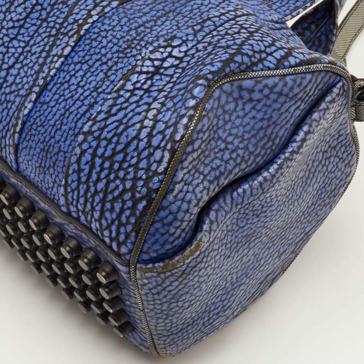 Pre Owned Alexander Wang Rocco Blue/Grey Leather Satchel