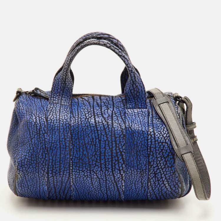 Pre Owned Alexander Wang Rocco Blue/Grey Leather Satchel