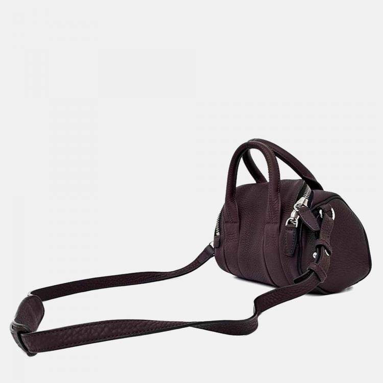 Pre Owned Alexander Wang Burgundy Leather Mini Loki Duffel Bag