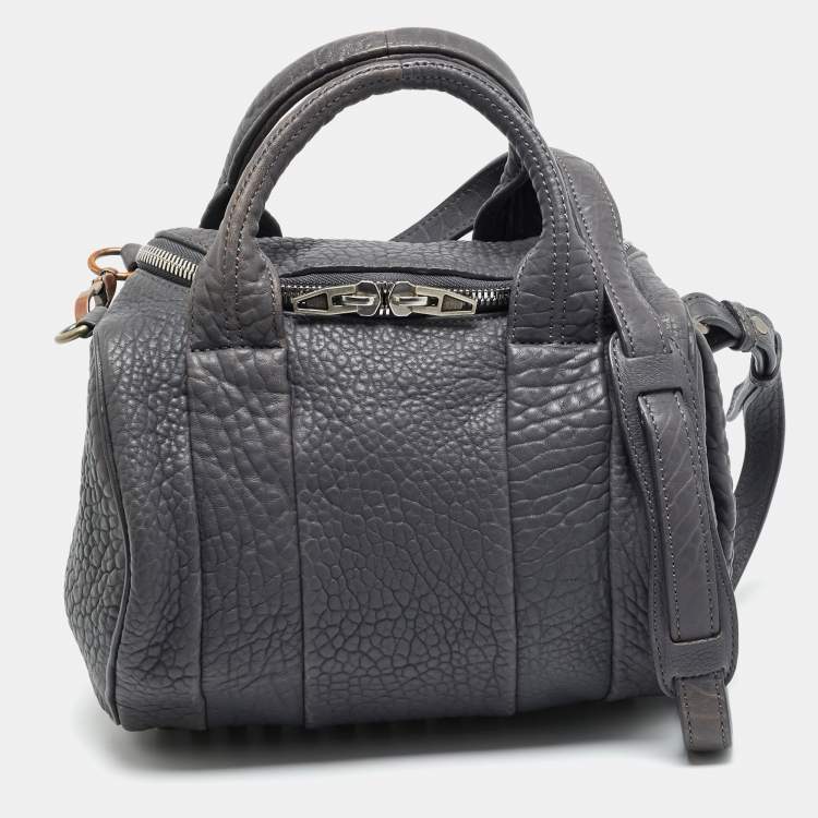 Pre Owned Alexander Wang Rocco Grey Textured Leather Bag