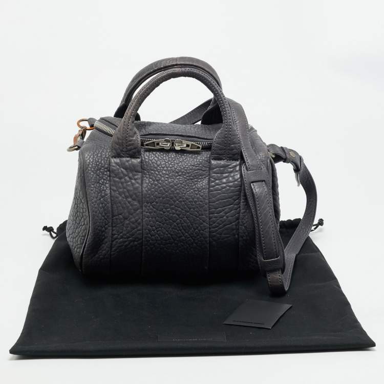 Pre Owned Alexander Wang Rocco Grey Textured Leather Bag