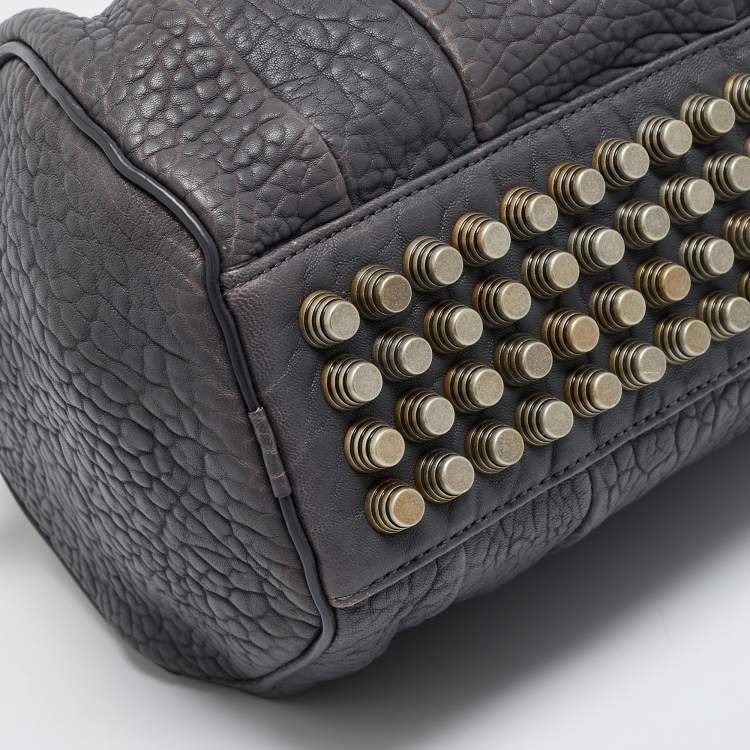 Pre Owned Alexander Wang Rocco Grey Textured Leather Bag
