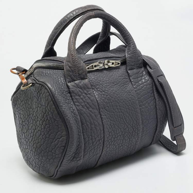 Pre Owned Alexander Wang Rocco Grey Textured Leather Bag