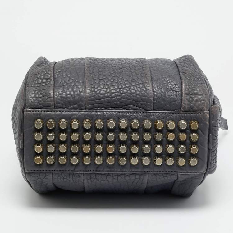 Pre Owned Alexander Wang Rocco Grey Textured Leather Bag