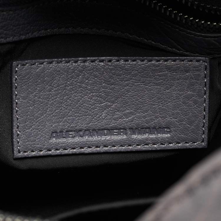 Pre Owned Alexander Wang Rocco Grey Textured Leather Bag