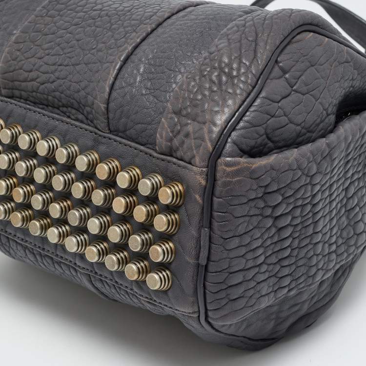 Pre Owned Alexander Wang Rocco Grey Textured Leather Bag