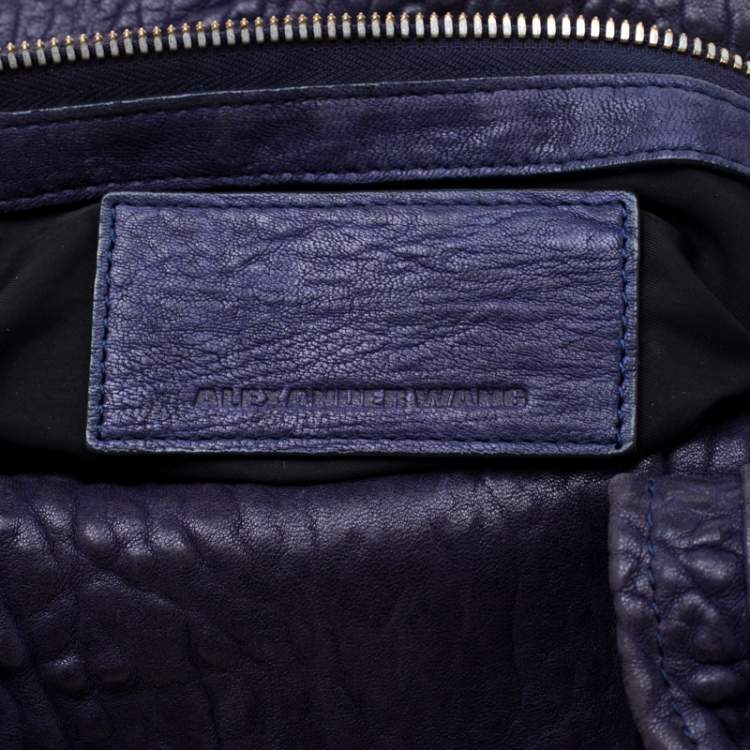 Pre Owned Alexander Wang Purple Pebbled Leather Rocco Duffel Bag