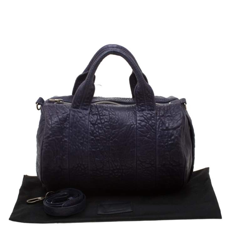 Pre Owned Alexander Wang Purple Pebbled Leather Rocco Duffel Bag