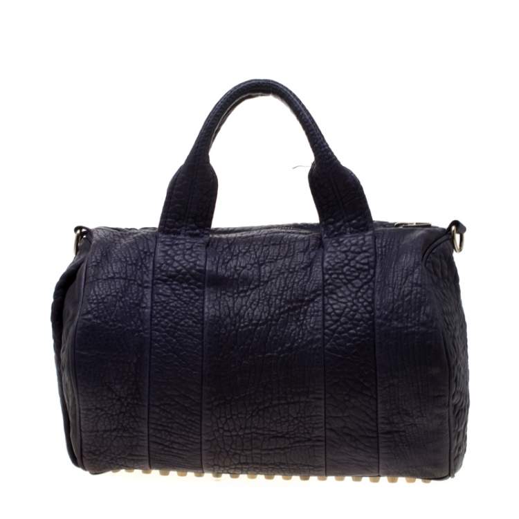 Pre Owned Alexander Wang Purple Pebbled Leather Rocco Duffel Bag
