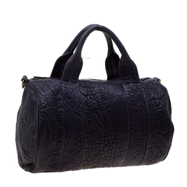 Pre Owned Alexander Wang Purple Pebbled Leather Rocco Duffel Bag