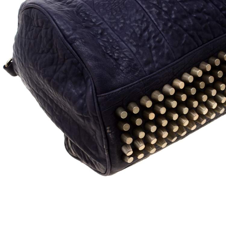 Pre Owned Alexander Wang Purple Pebbled Leather Rocco Duffel Bag