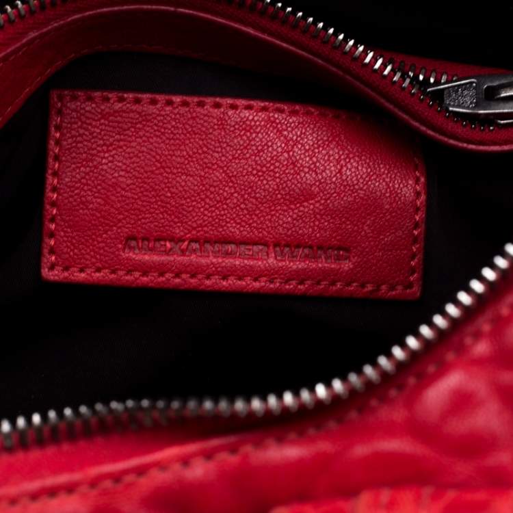 Pre Owned Alexander Wang Red Leather Small Rockie Satchel