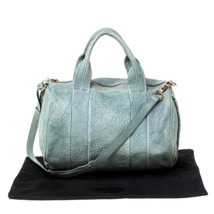 Pre Owned Alexander Wang Light Green Pebbled Leather Rocco Duffel Bag