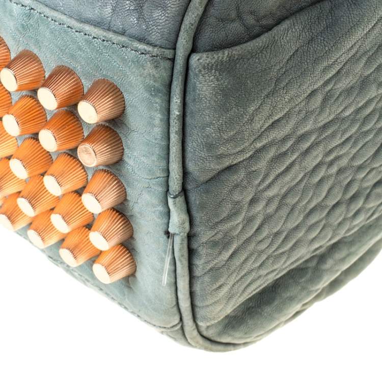 Pre Owned Alexander Wang Light Green Pebbled Leather Rocco Duffel Bag