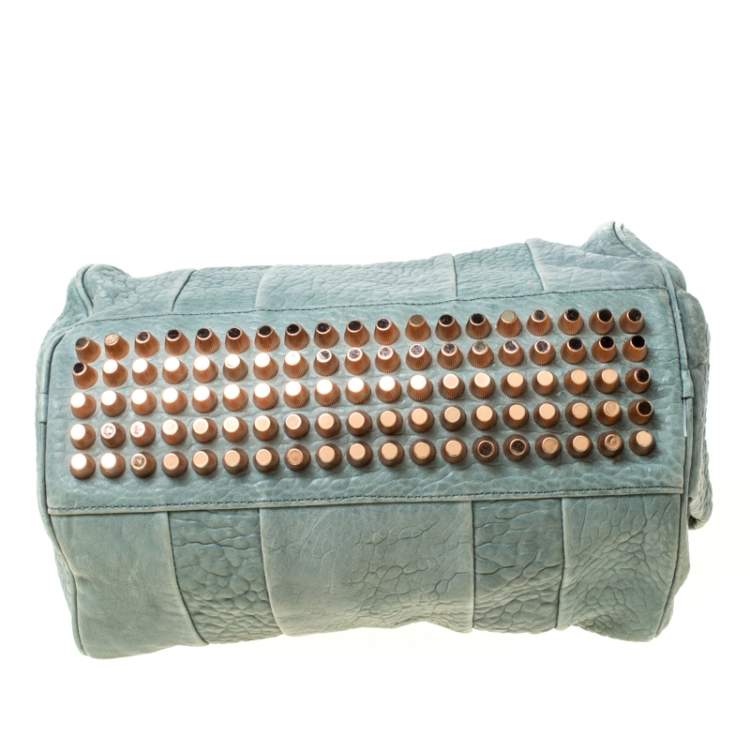 Pre Owned Alexander Wang Light Green Pebbled Leather Rocco Duffel Bag
