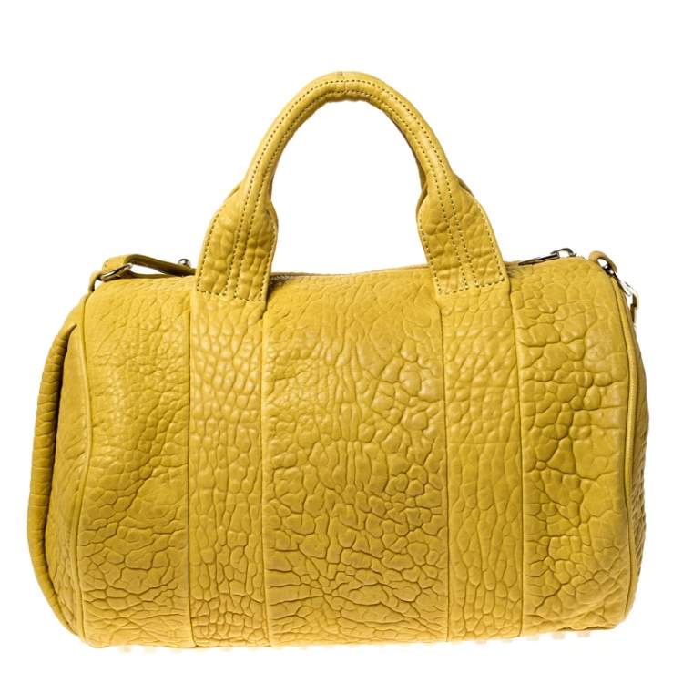 Pre Owned Alexander Wang Yellow Leather Rocco Duffle Bag
