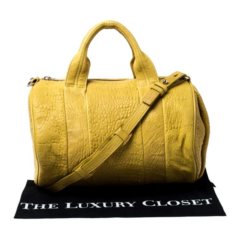 Pre Owned Alexander Wang Yellow Leather Rocco Duffle Bag