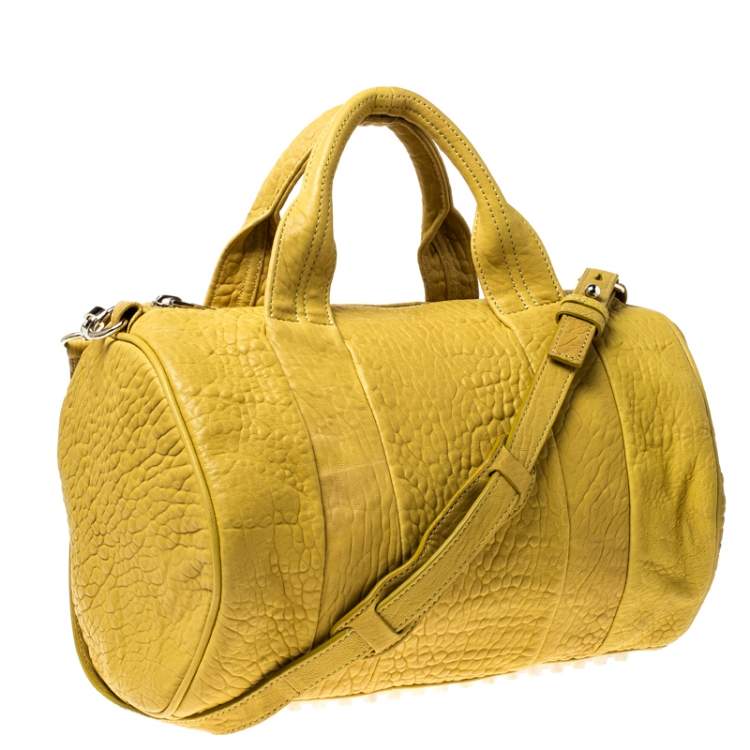 Pre Owned Alexander Wang Yellow Leather Rocco Duffle Bag