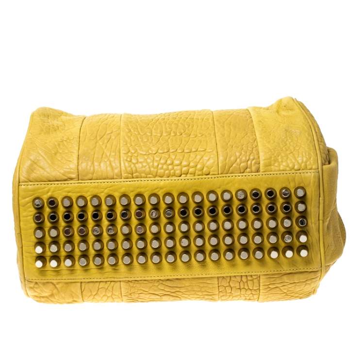 Pre Owned Alexander Wang Yellow Leather Rocco Duffle Bag