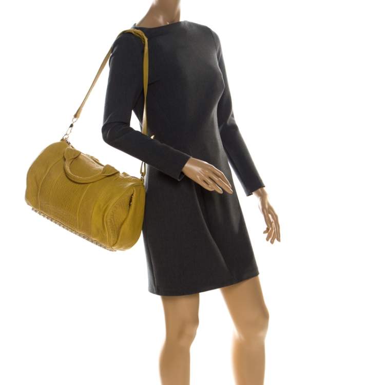 Pre Owned Alexander Wang Yellow Leather Rocco Duffle Bag