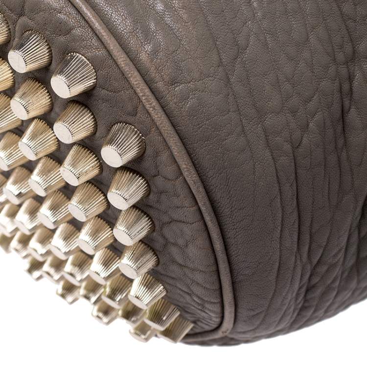 Pre Owned Alexander Wang Taupe Textured Leather Diego Bucket Bag