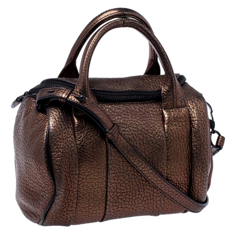 Pre Owned Alexander Wang Metallic Iridescent Textured Leather Rocco Bag