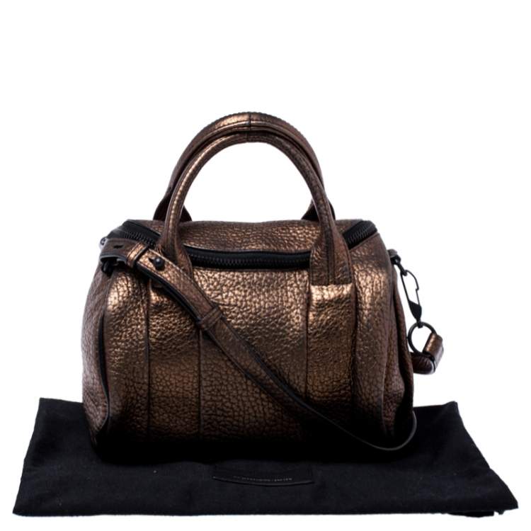 Pre Owned Alexander Wang Metallic Iridescent Textured Leather Rocco Bag