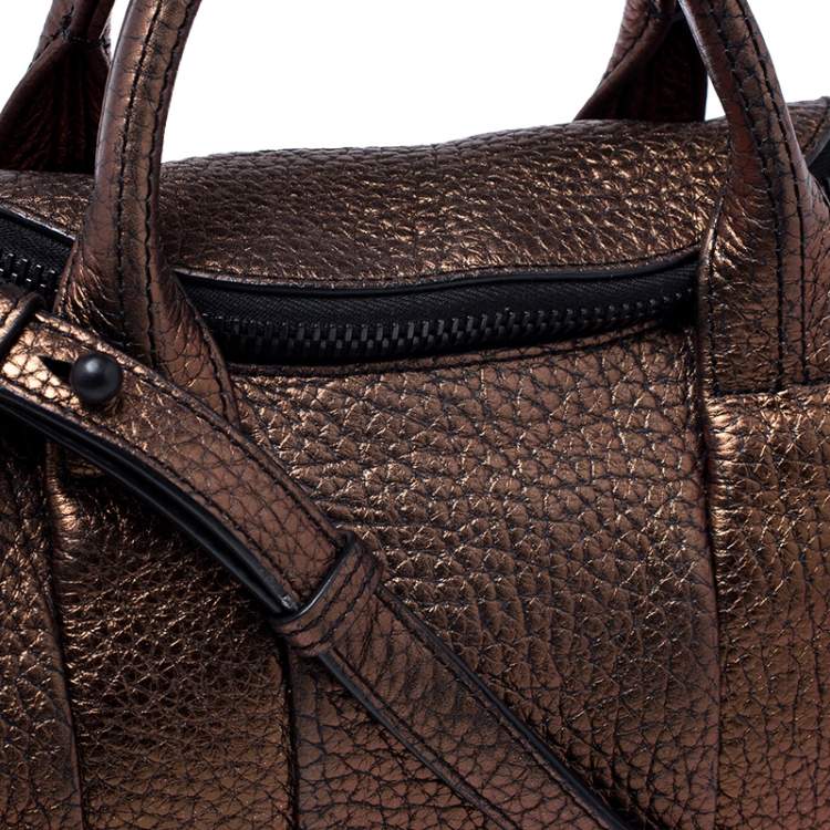 Pre Owned Alexander Wang Metallic Iridescent Textured Leather Rocco Bag