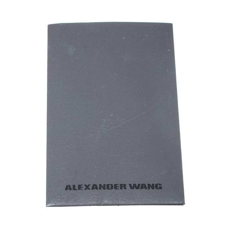Pre Owned Alexander Wang Black Croc Embossed Leather Lydia Wristlet Clutch