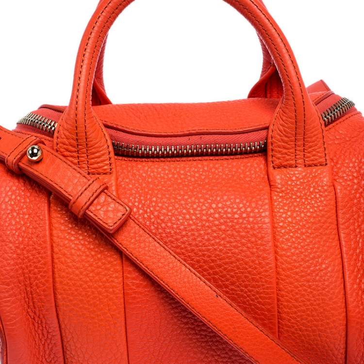 Pre Owned Alexander Wang Orange Leather Small Rockie Satchel