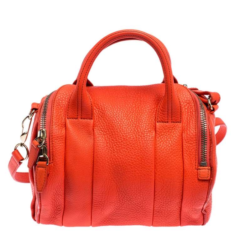 Pre Owned Alexander Wang Orange Leather Small Rockie Satchel